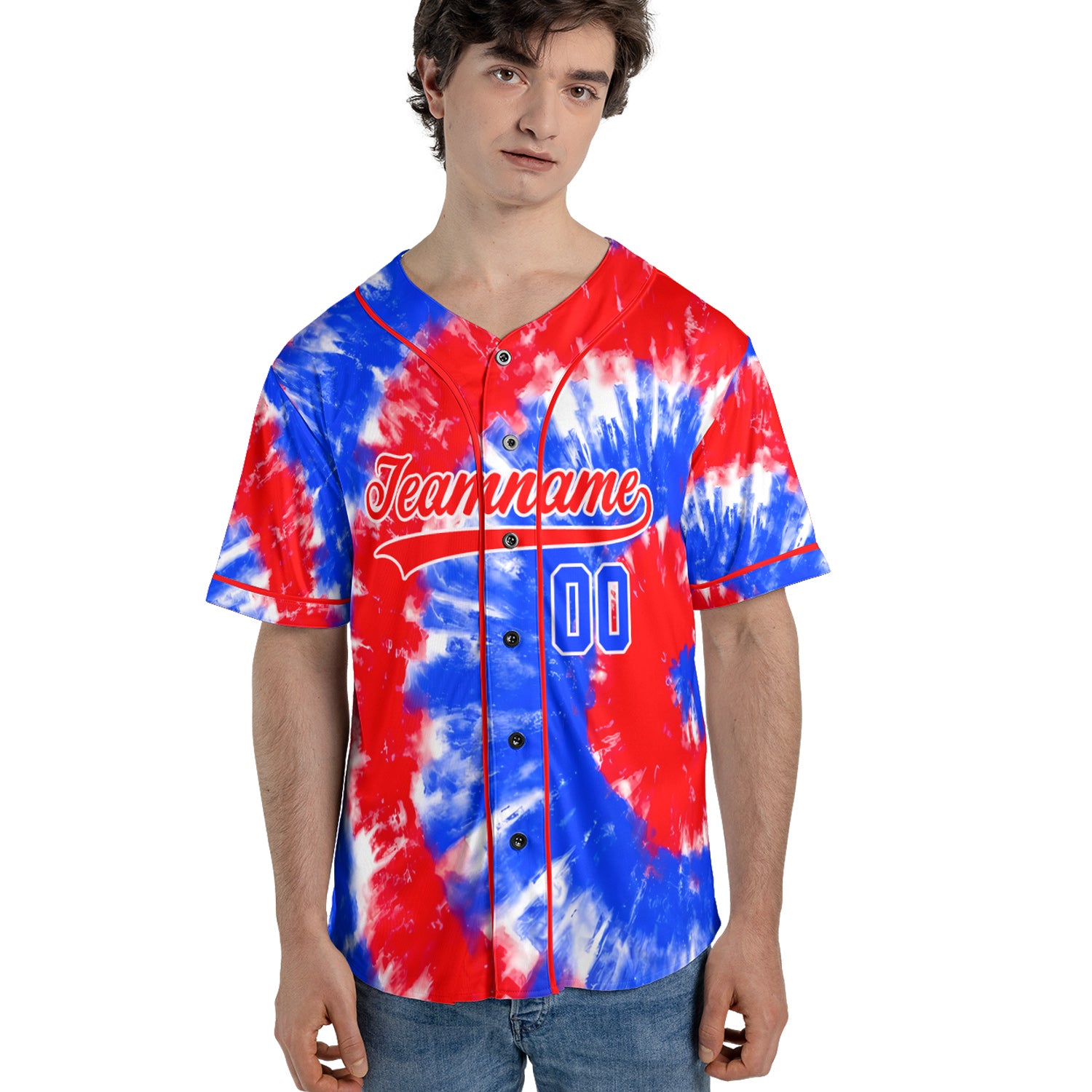 Custom Baseball Jersey – Pink-Blue Retro Split