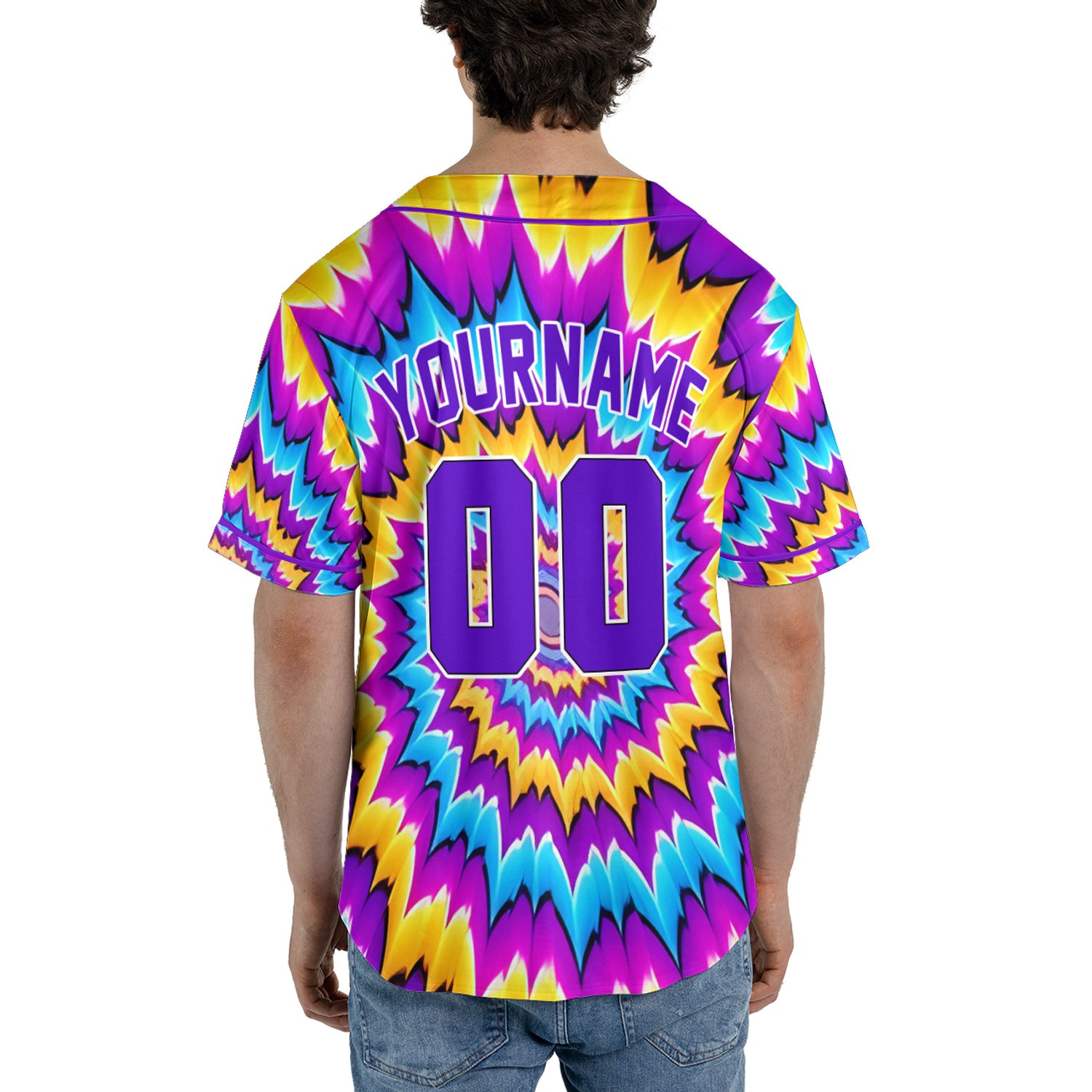 Custom Baseball Jersey – Hypnotic Spiral Background