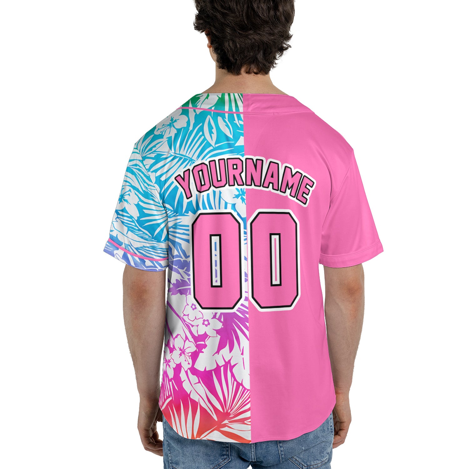 Tropical Dream Baseball Jersey – Pink Split Paradise Edition