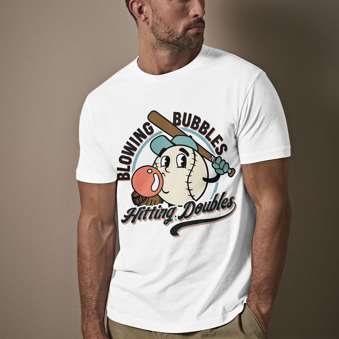 Blowing Bubbles Hitting Doubles Baseball T-Shirt