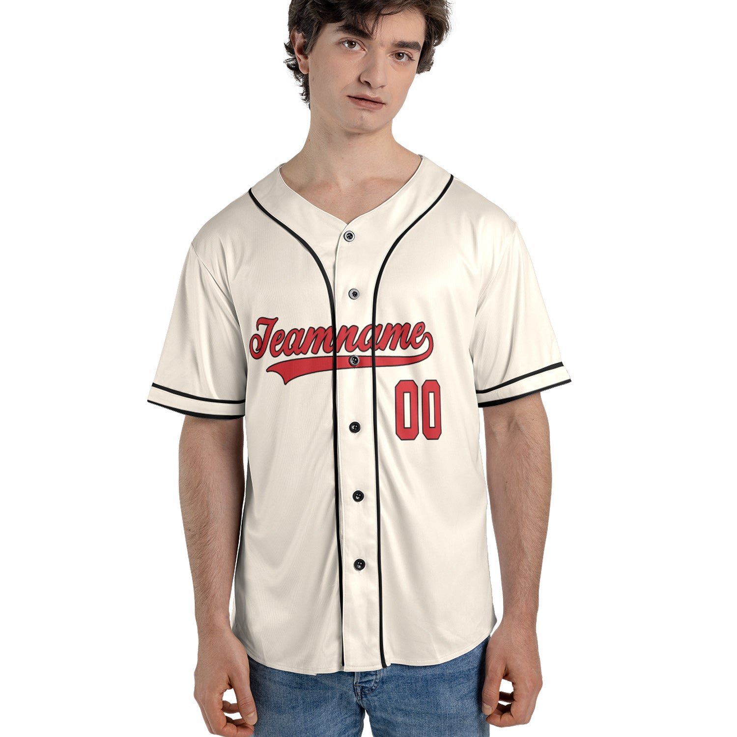 Retro Cream Hustle – Custom Name & Logo Baseball Jersey with Vintage Black Trim