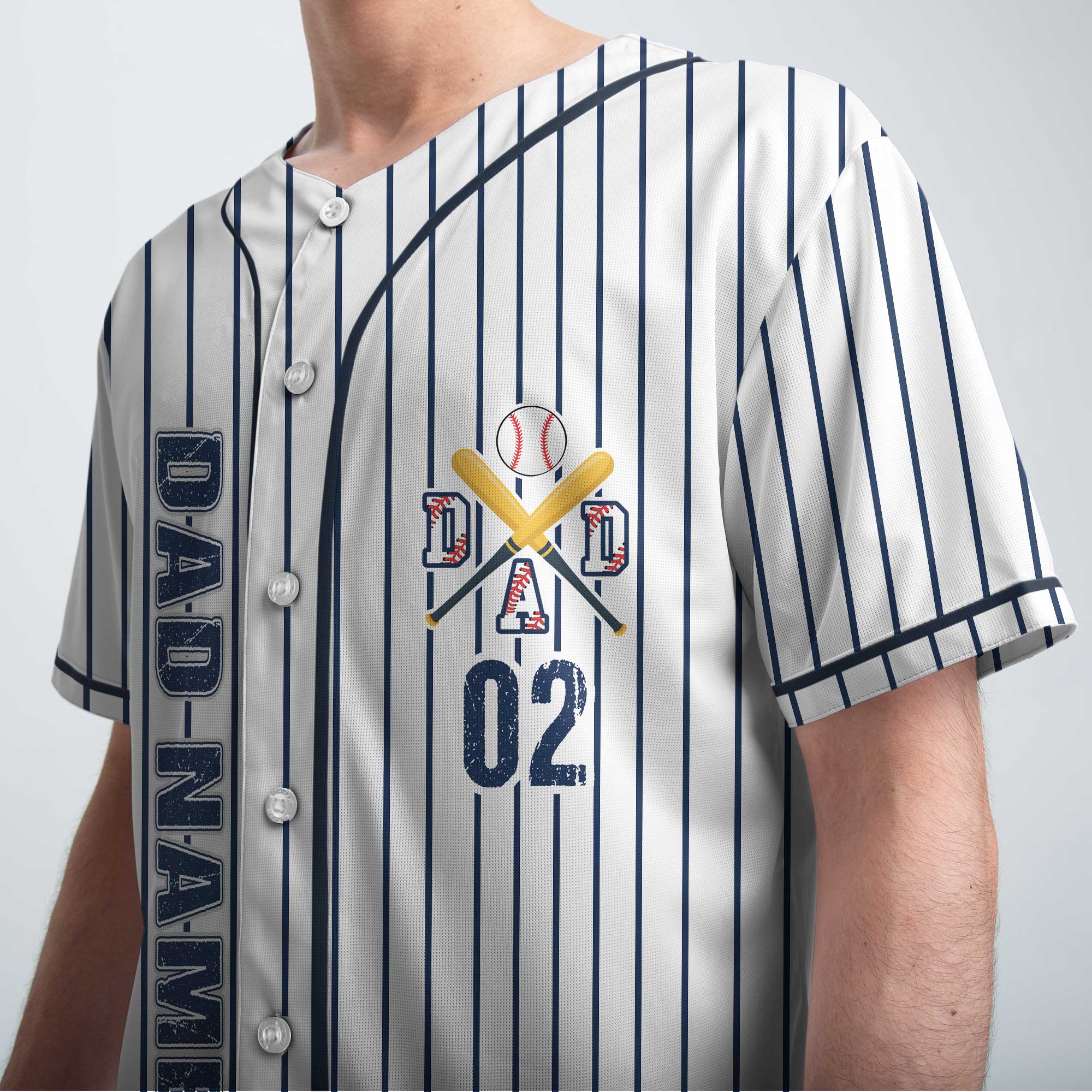 Custom Baseball Dad Jersey with Kids Name - Father's Day Shirt for Baseball Lover, Gift for Husband, New Father