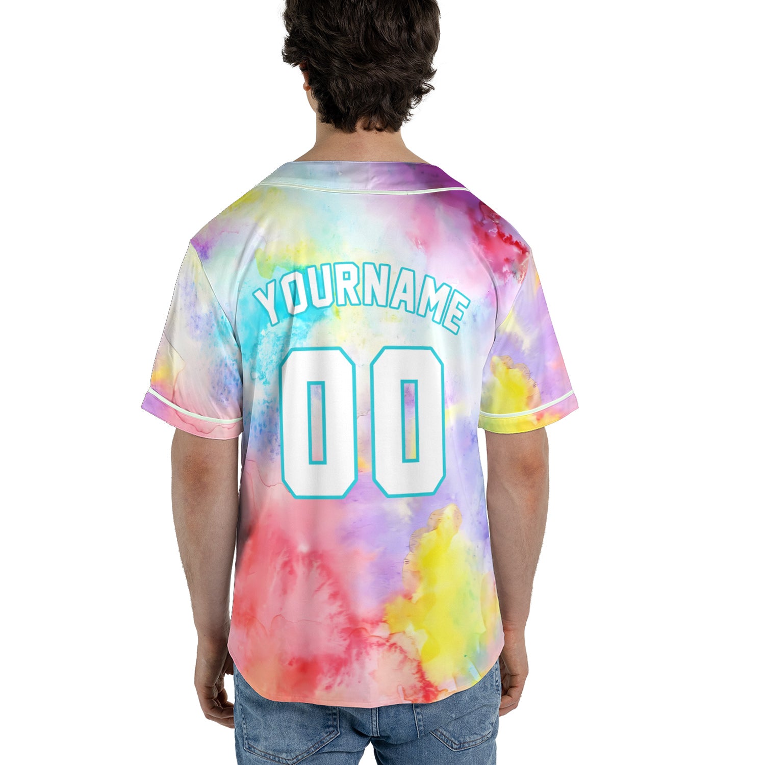 Custom Pastel Splash Baseball Jersey – Watercolor Vibe Drop