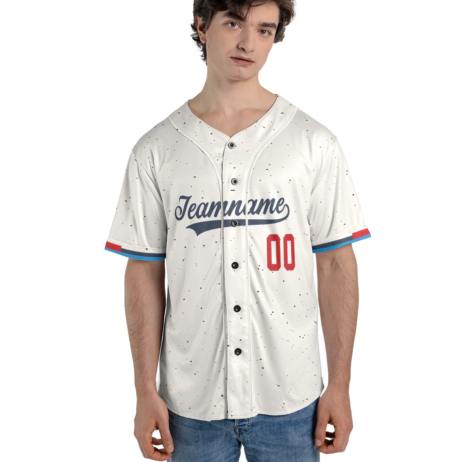 Speckled Cream Custom Jersey – Personalized Name & Logo on Retro-Inspired Classic