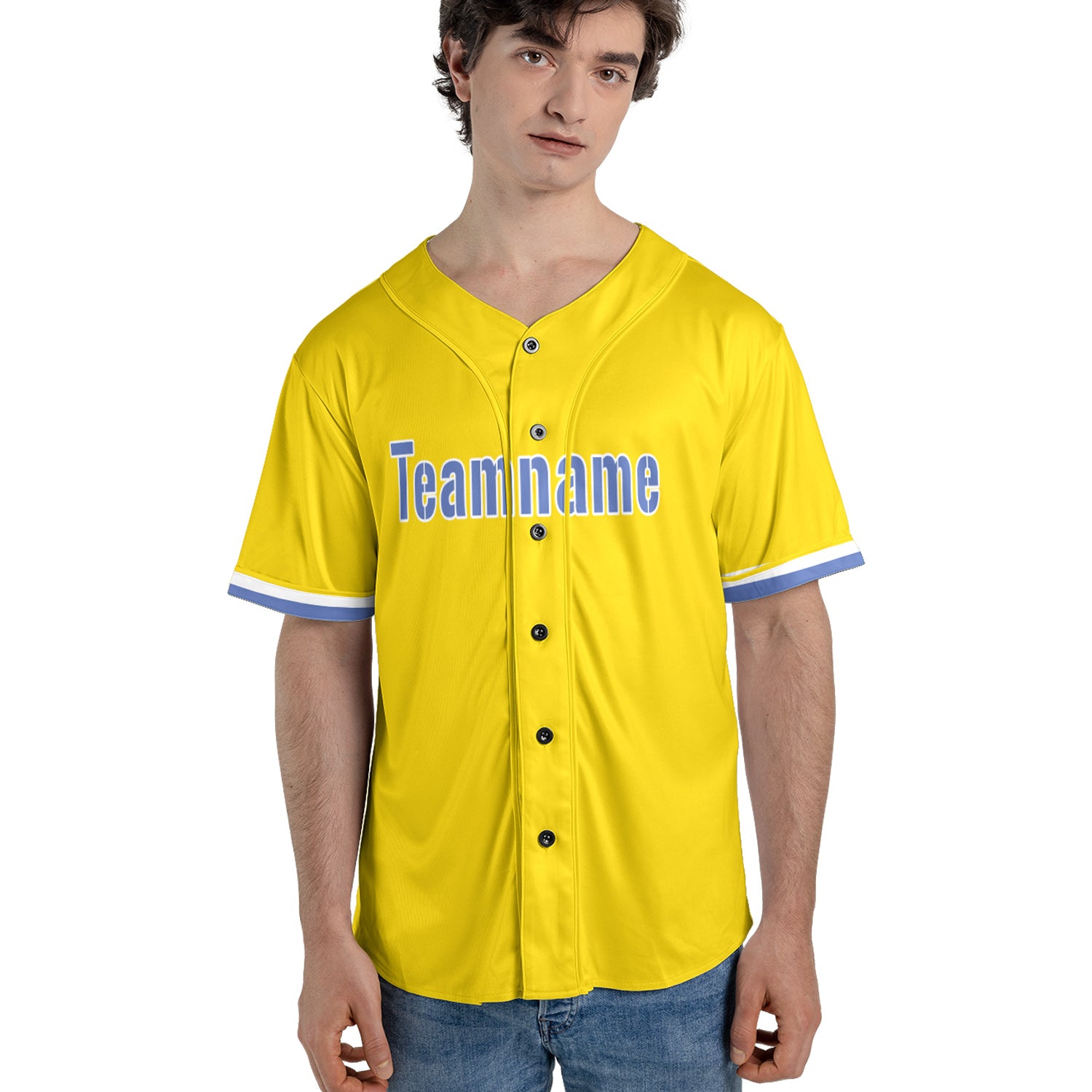 Bright Gold Custom Jersey – Add Your Name & Team Logo for a Bold Statement