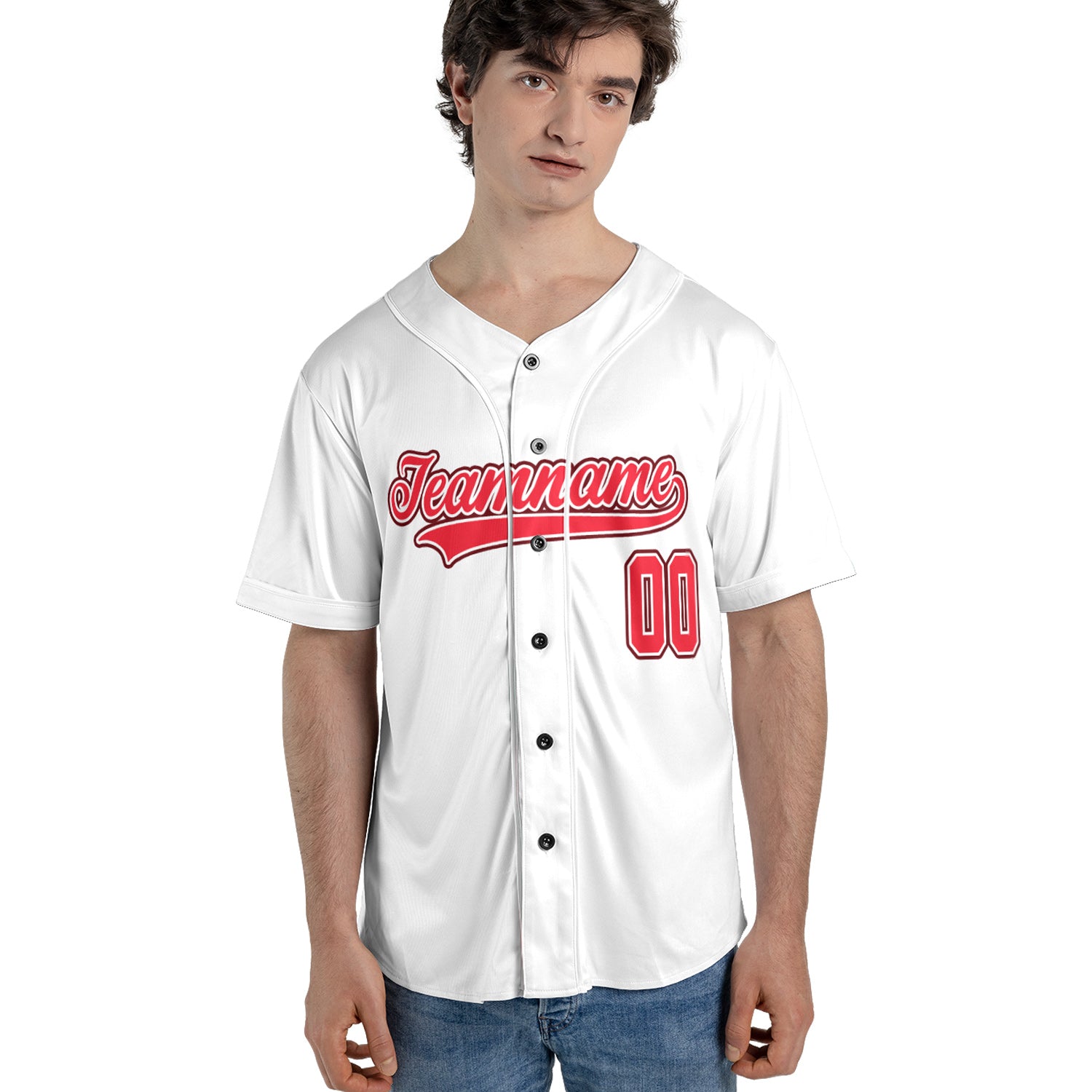 Whiteflare Crimson – Custom Name & Logo Baseball Jersey