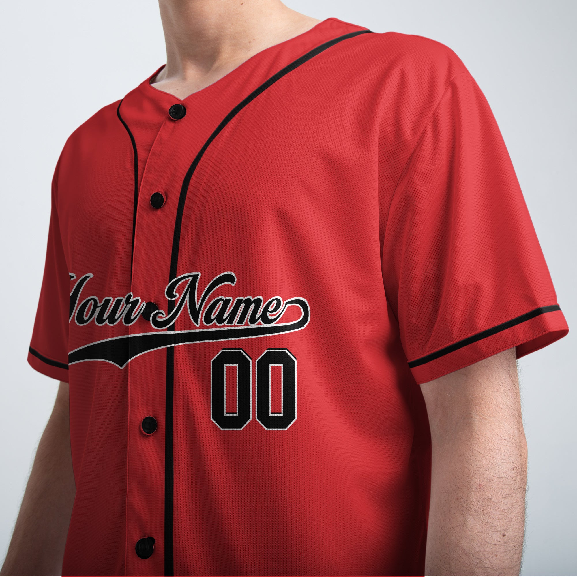 There's No Crying In This Game - Custom Red Black Baseball Jersey