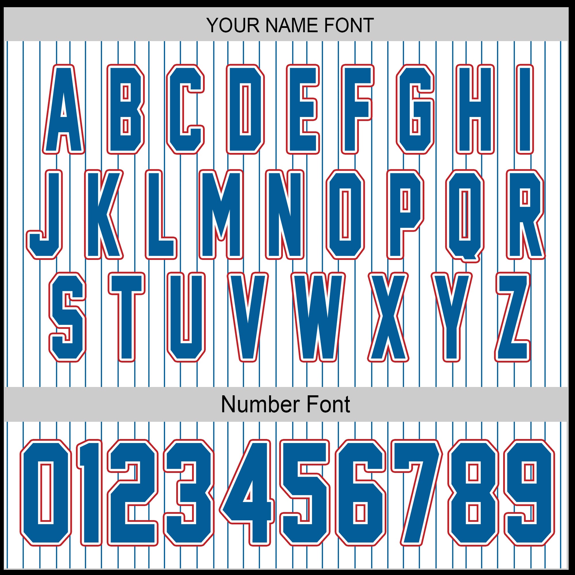 Pinstripe Heat – Custom Name & Logo Jersey with Bold Blue-Red Flair
