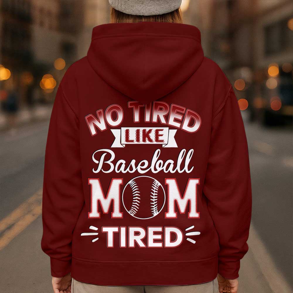 No Tired Like Baseball Mom Tired - All Over Print Baseball Hoodie