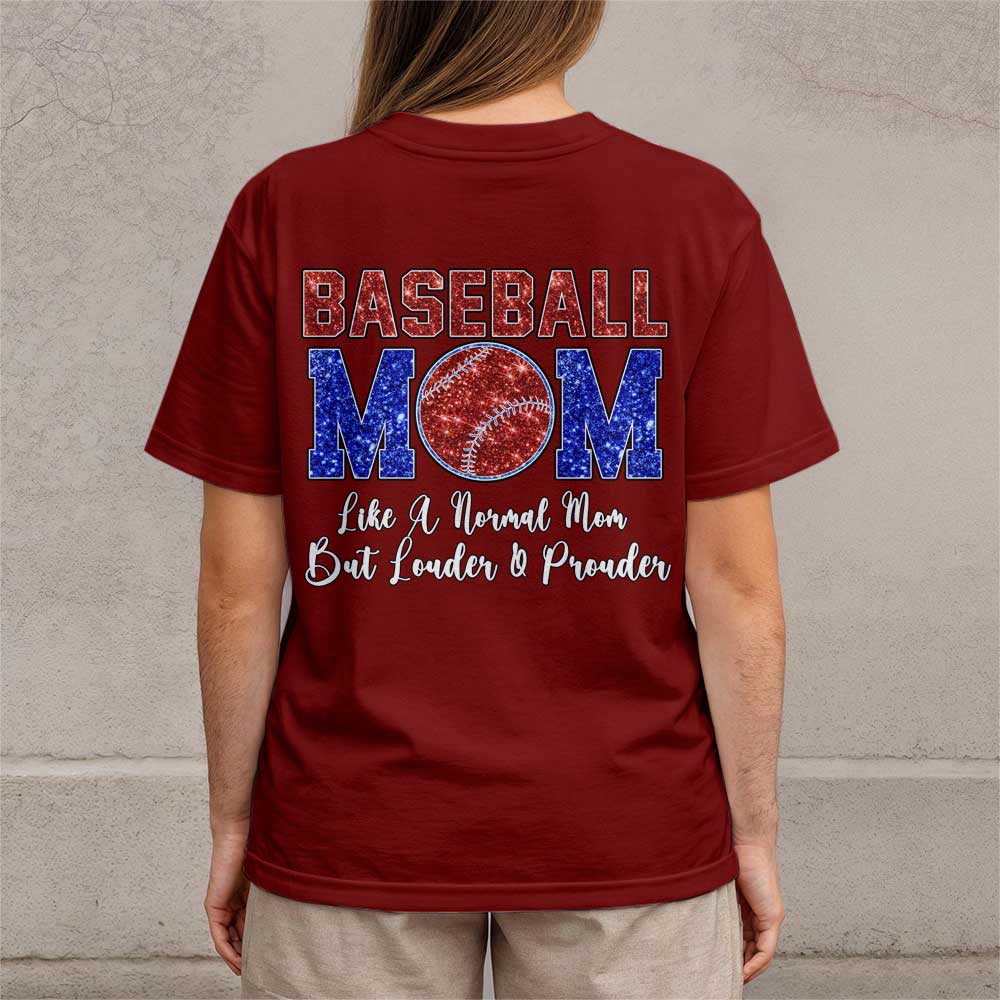 Baseball Mom Louder and Prouder - All Over Print Baseball Mom T-Shirt