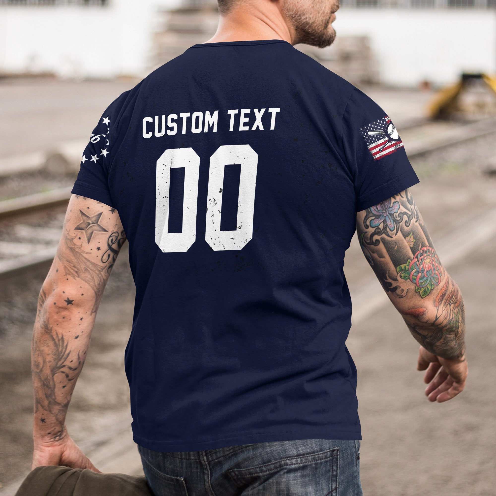 Custom Baseball Lover Shirts - USA Flag 4th July American Red White Blue Star Stripes