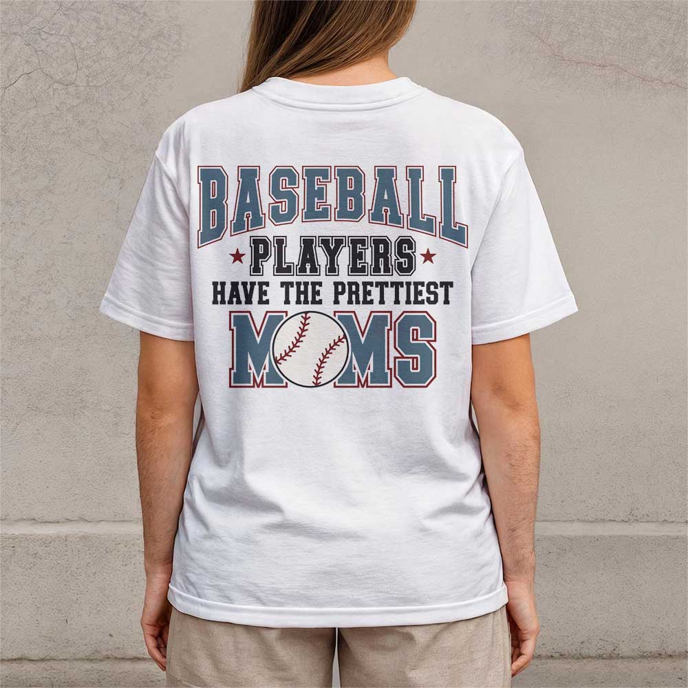 Baseball Players Have The Prettiest Moms - White and Sand Baseball T-Shirt