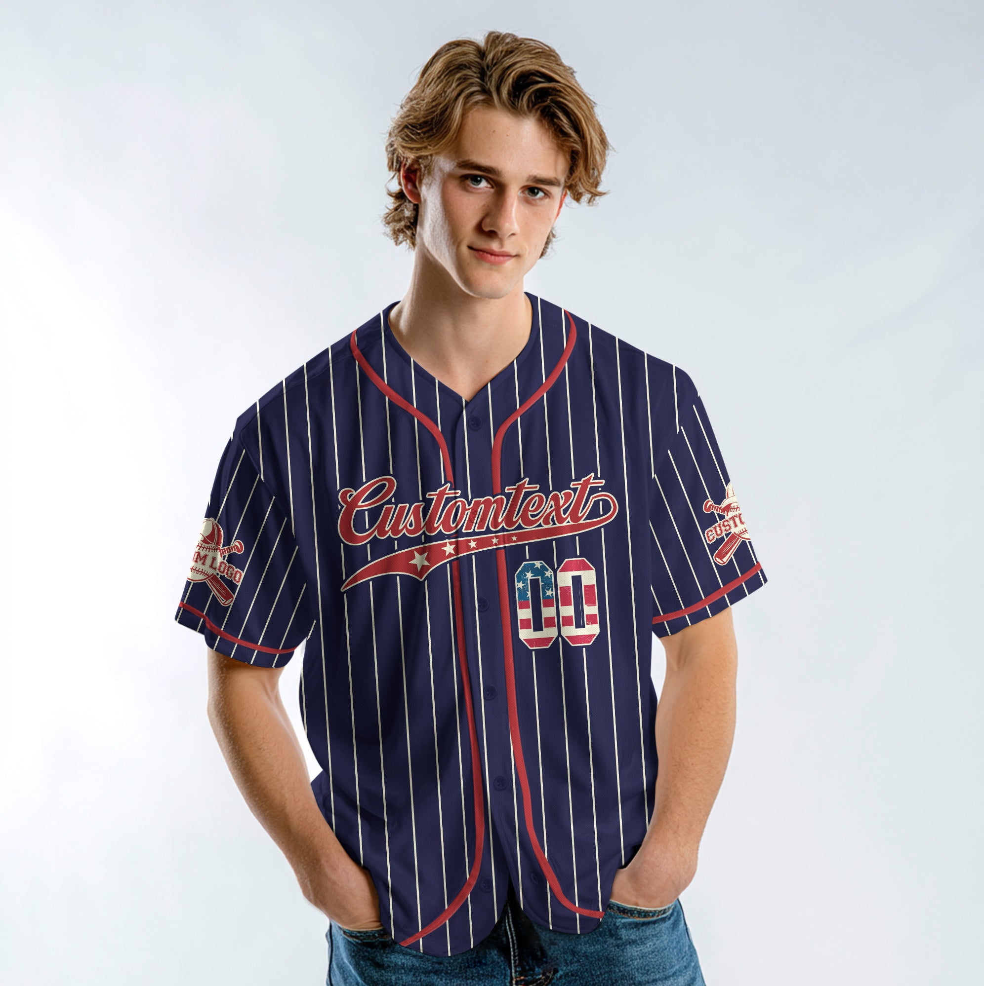 Custom 4th of July Baseball Jersey - Swing For The Fenced And Freedom