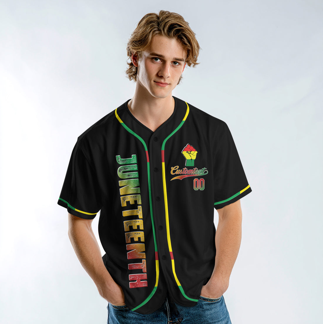 Custom Juneteenth Basebal Jersey - We Outside