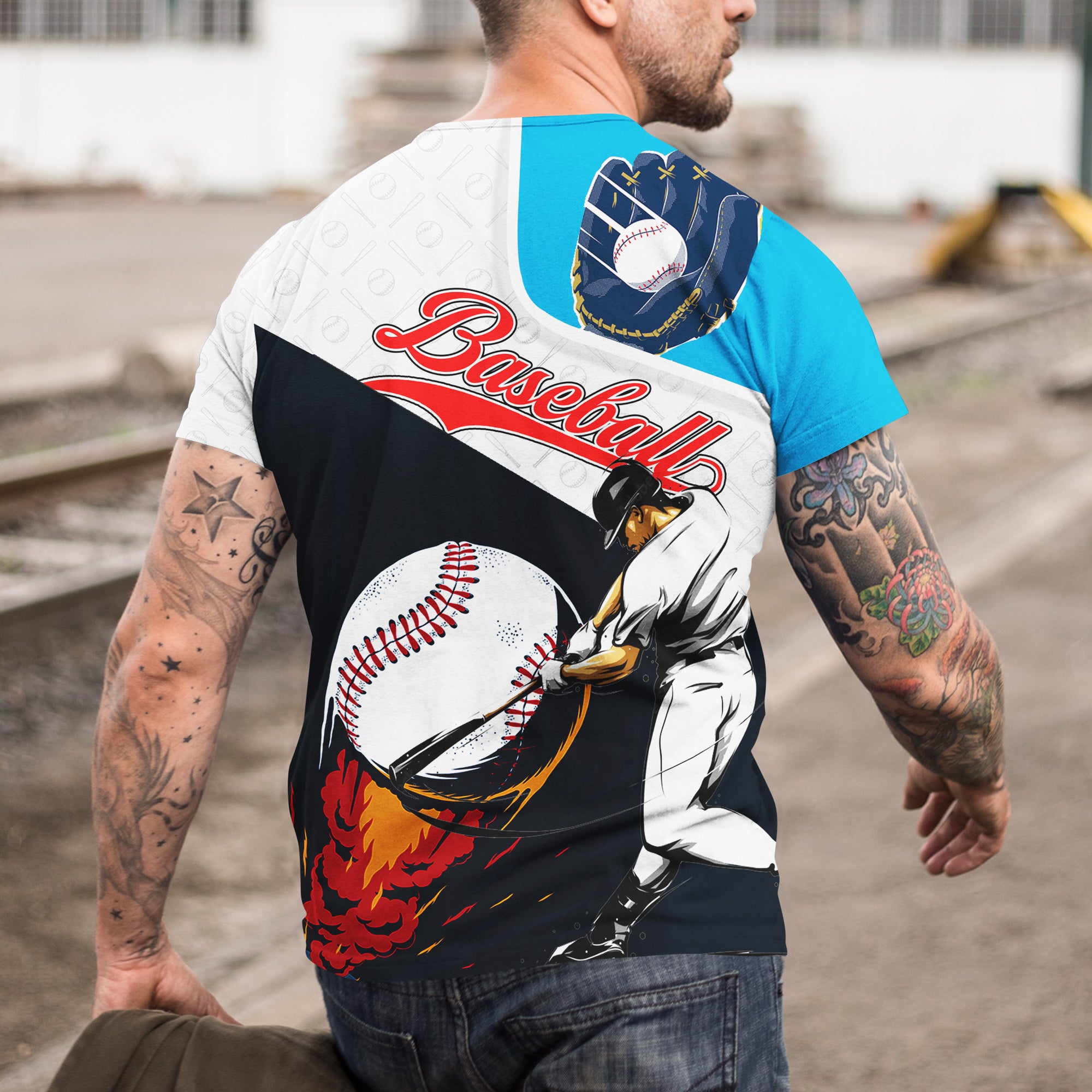 Custom All Over Print Baseball T-Shirt - Hit A Home Run