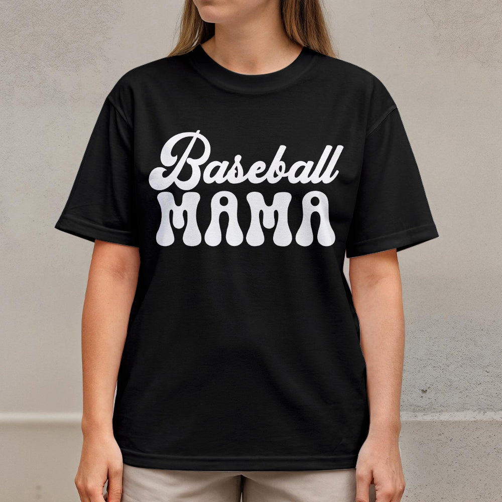 Somebody's Loud Mouth Baseball Mama - White and Black Baseball T-Shirt