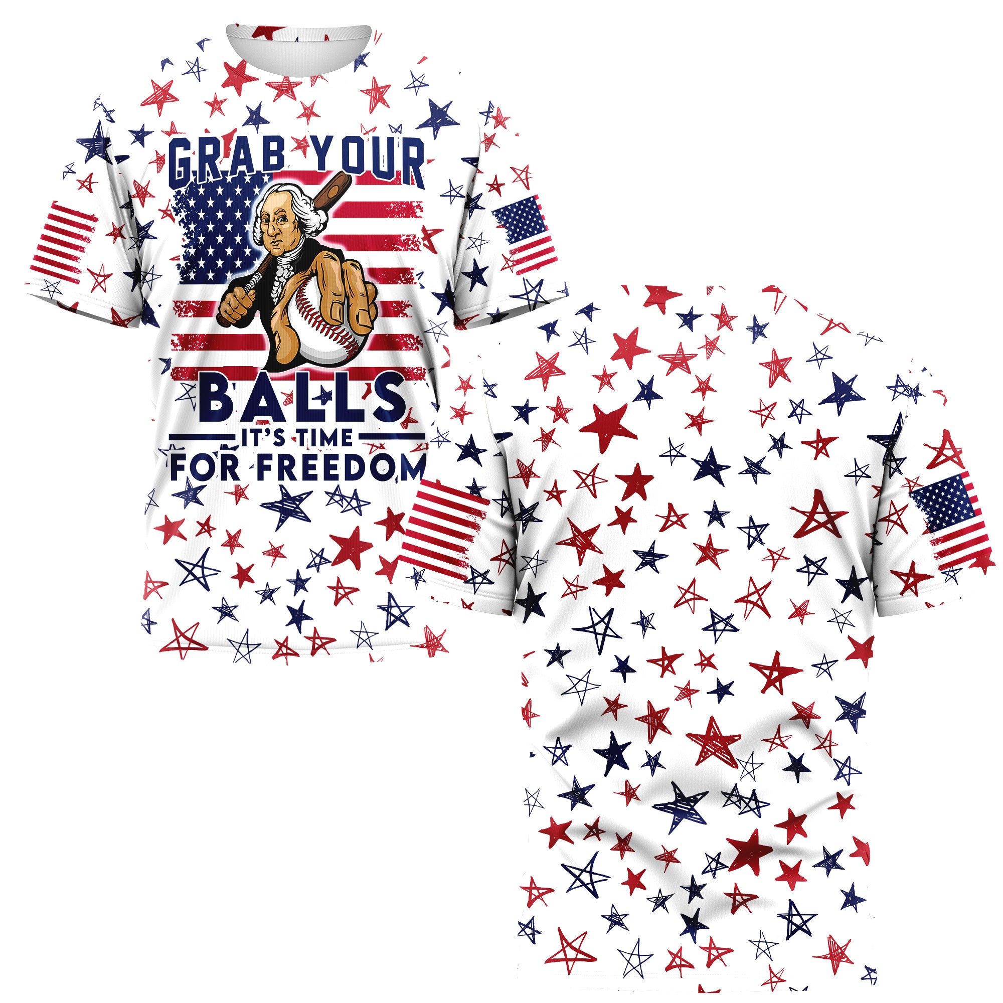 It's Time For Freedom Independence Day All Over Print T-Shirt