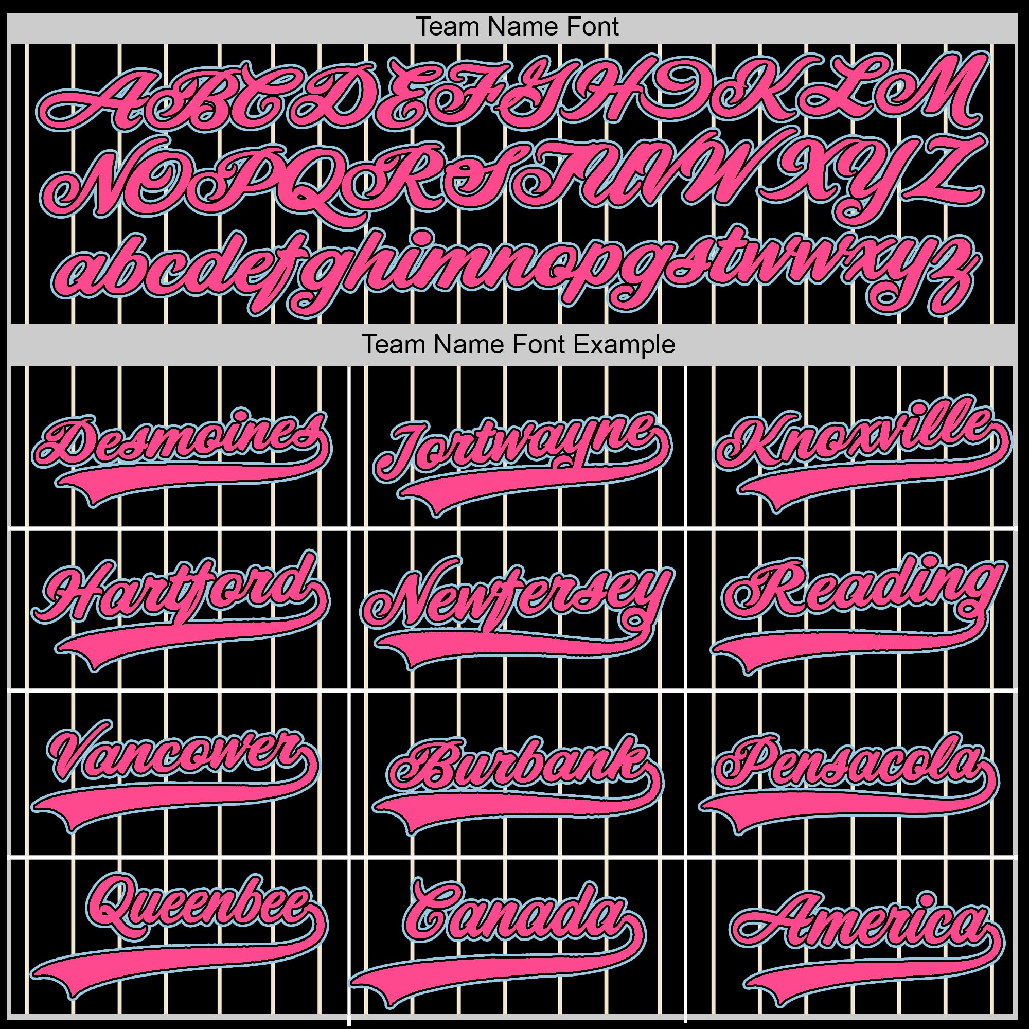 Custom Jersey Baseball - Black with Pink Stripe