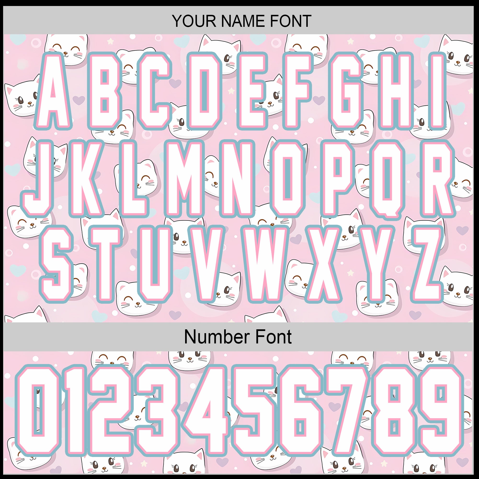 Custom Baseball Jersey – Pink Cat Pattern