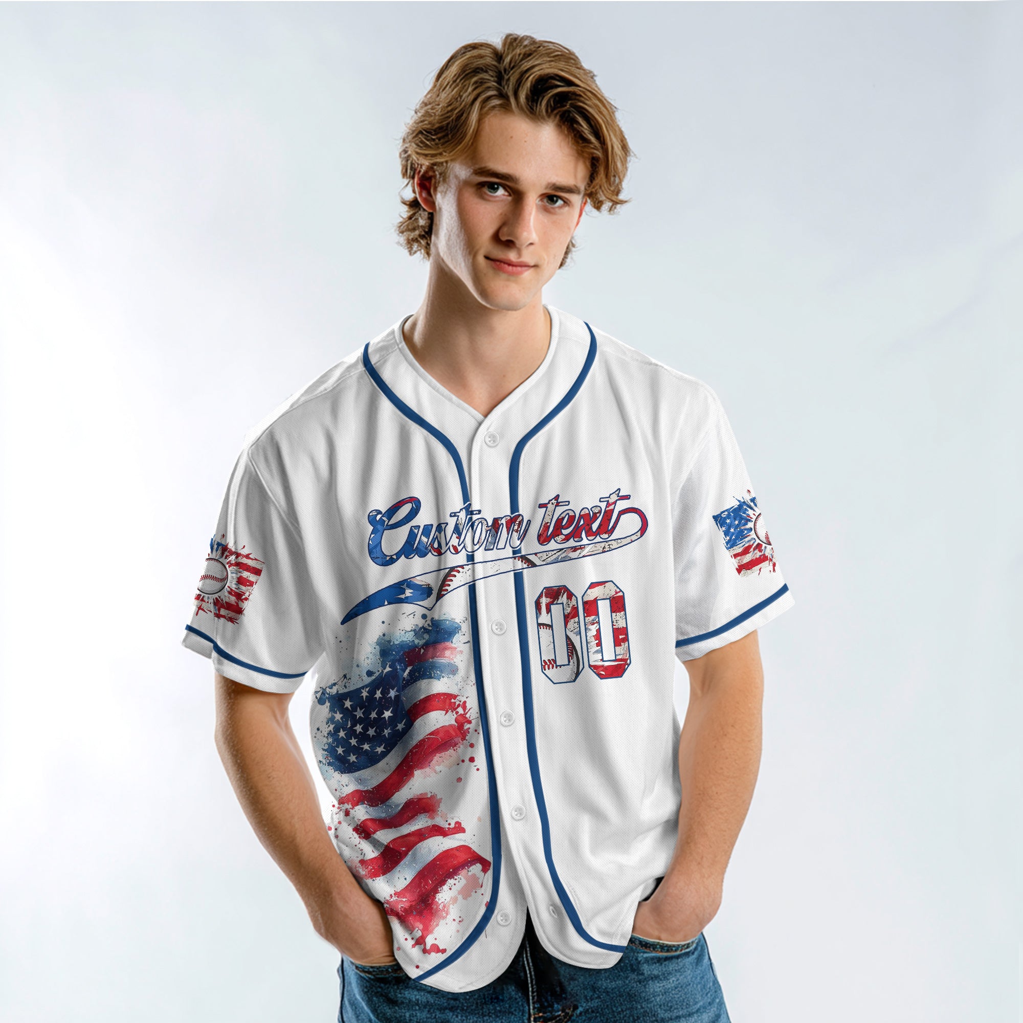 USA PROUD - Custom Fourth Of July Baseball Jersey