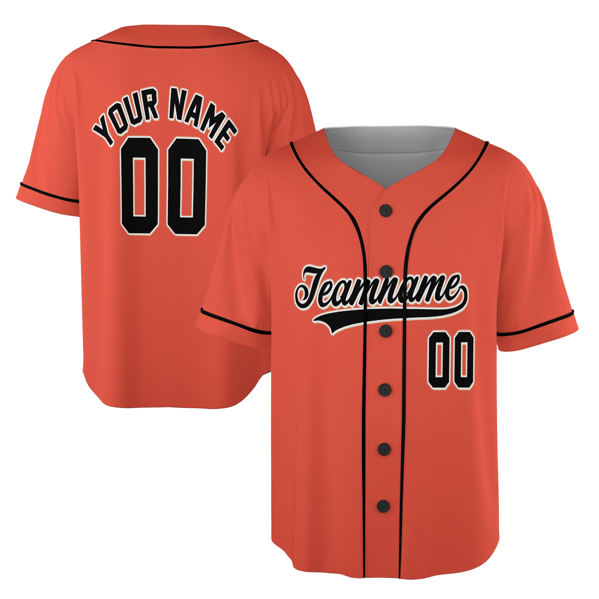Inferno Black – Custom Name & Logo Baseball Jersey