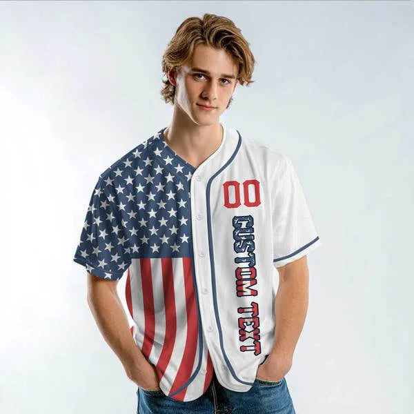 Merica Happy 4th Of July Baseball Jersey Shirt - Baseball Jersey - Patriotic American Jersey