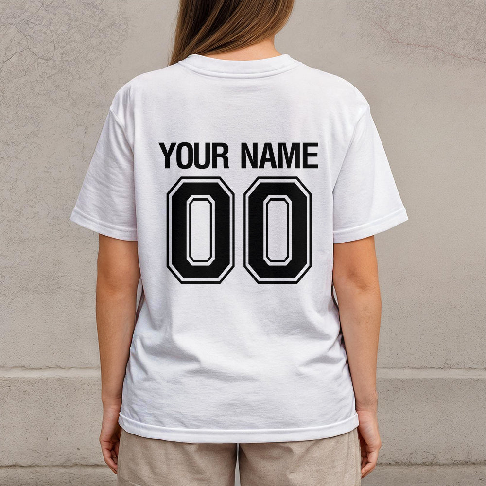 That's My Senior - Black and White Custom Football Tshirt For Mom