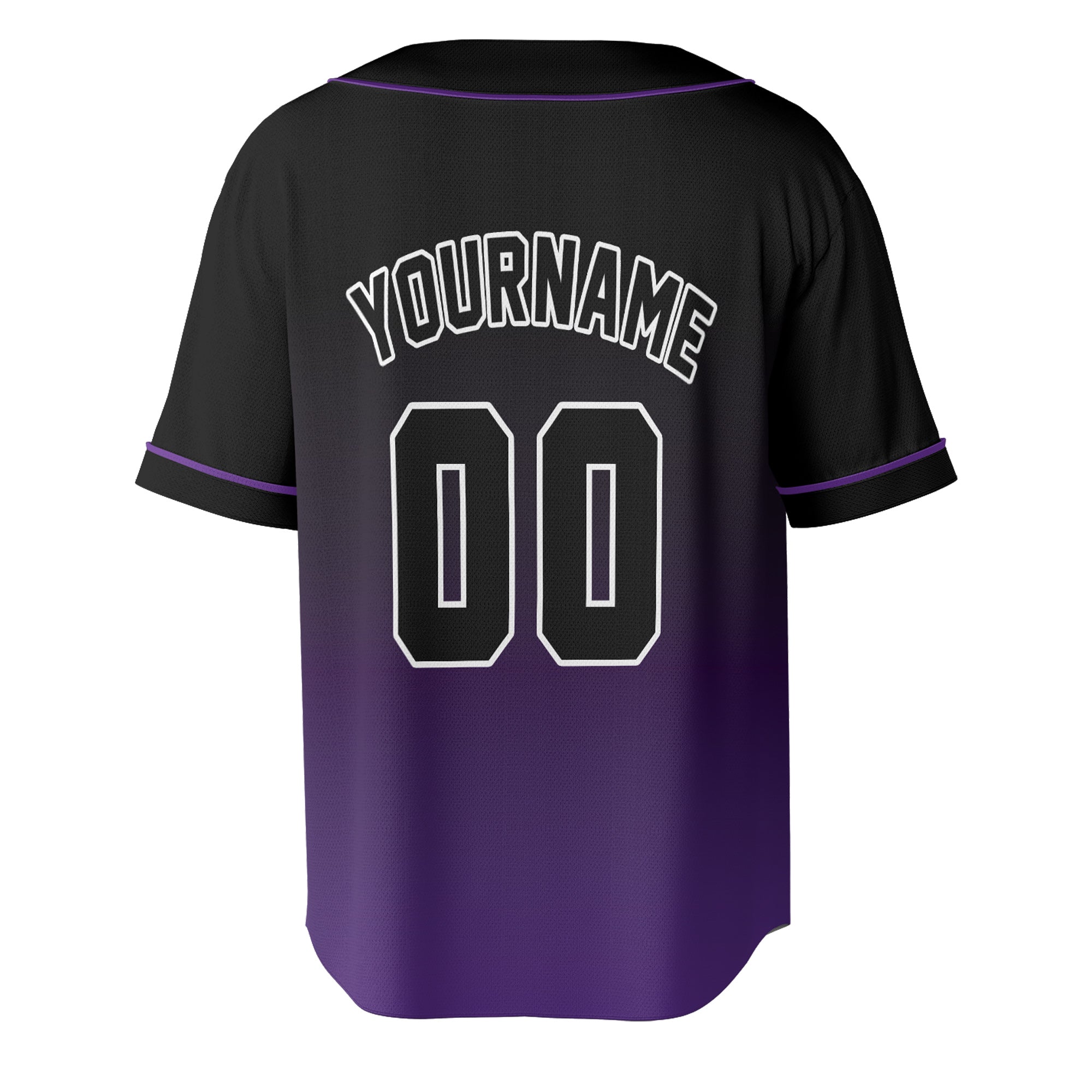 Custom Baseball Jersey – Gradient Black to Purple