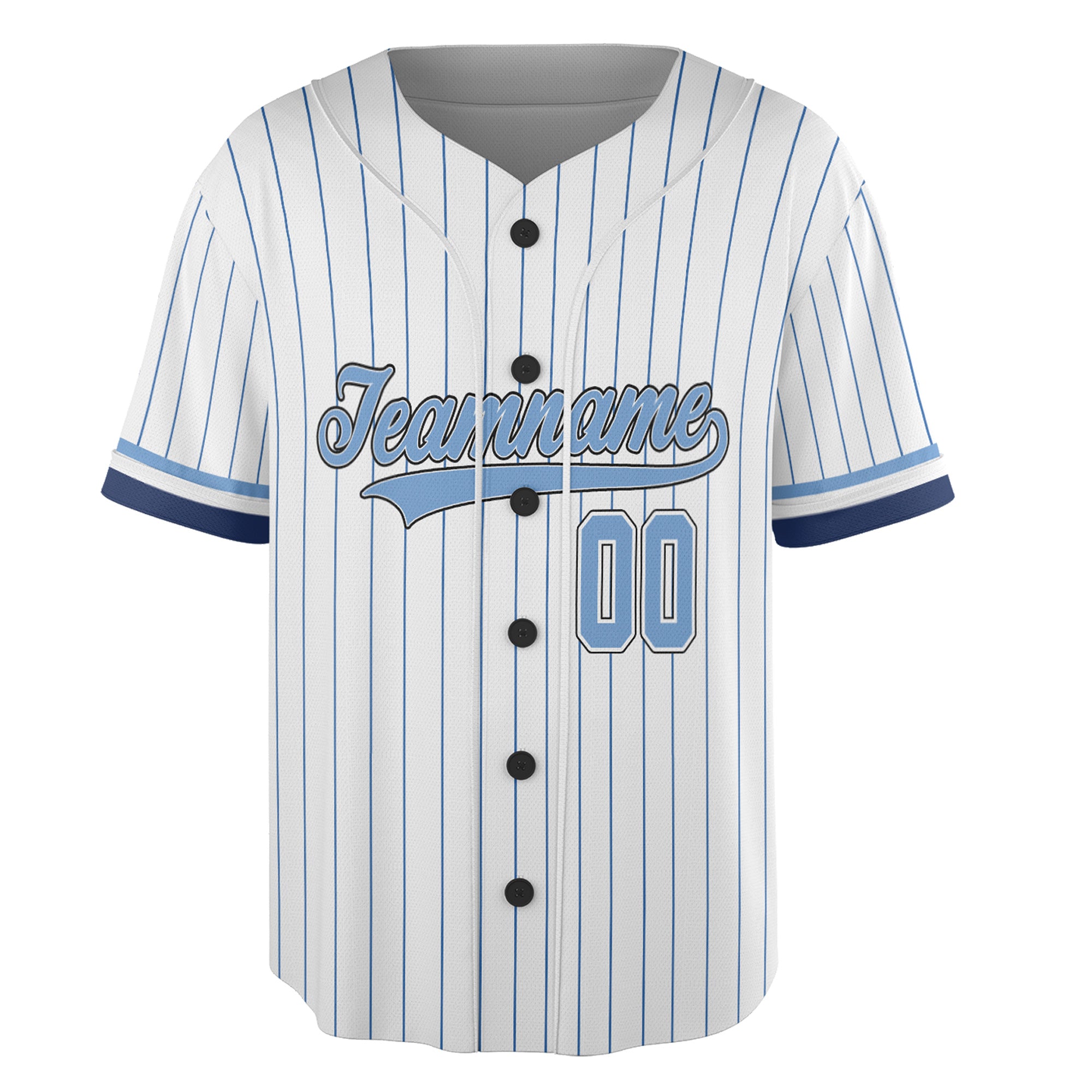 Custom Classic Pinstripe Baseball Jersey – Blue Ice Edition