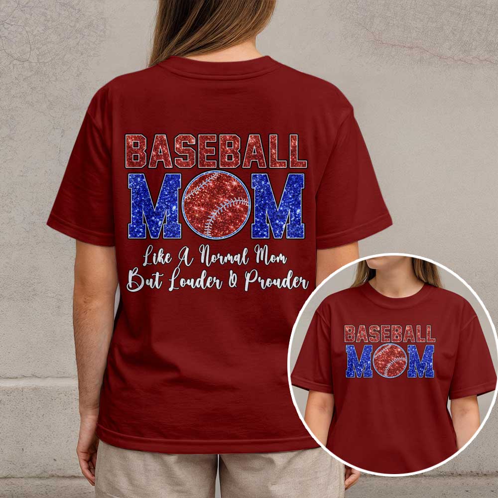 Baseball Mom Louder and Prouder - All Over Print Baseball Mom T-Shirt