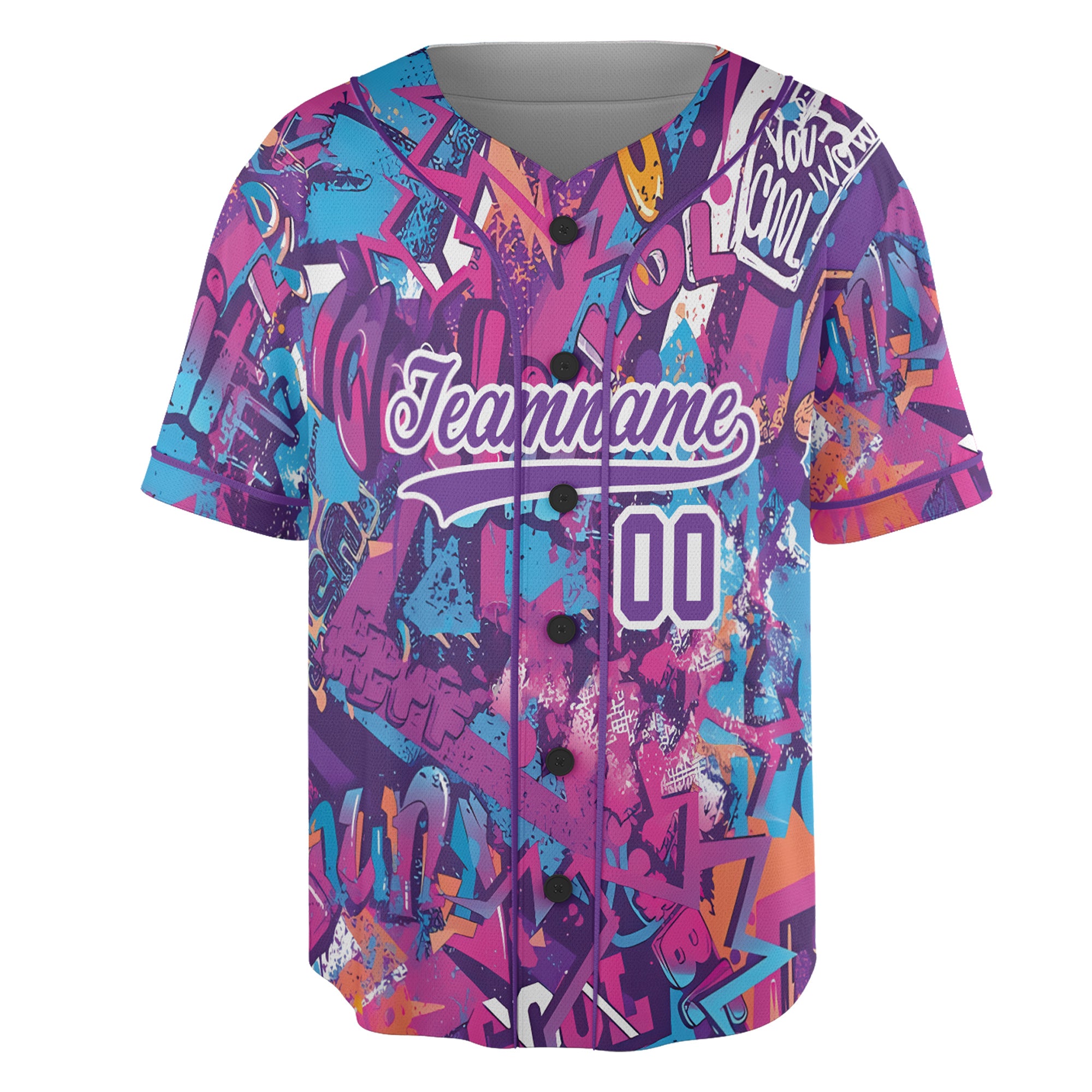 Custom Baseball Jersey - Graffiti Street Pop Art