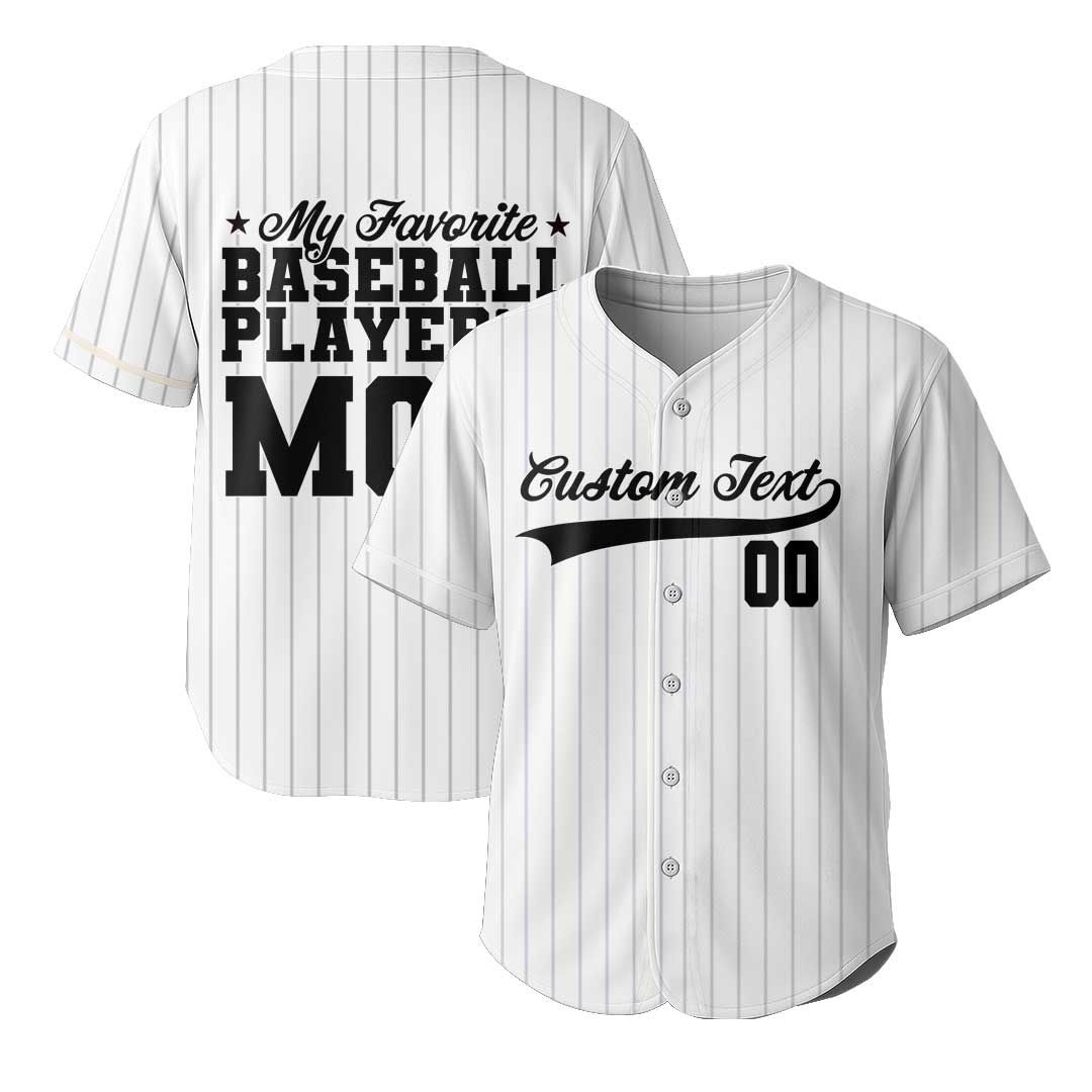 My Favorite Baseball Player Calls Me Mom - Custom Mom Baseball Jersey