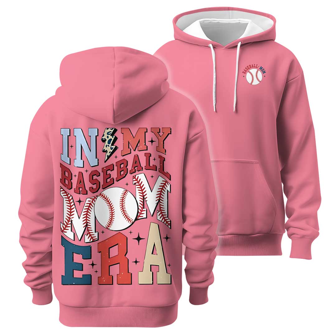 In My Baseball Mom Era - All Over Print Baseball Hoodie