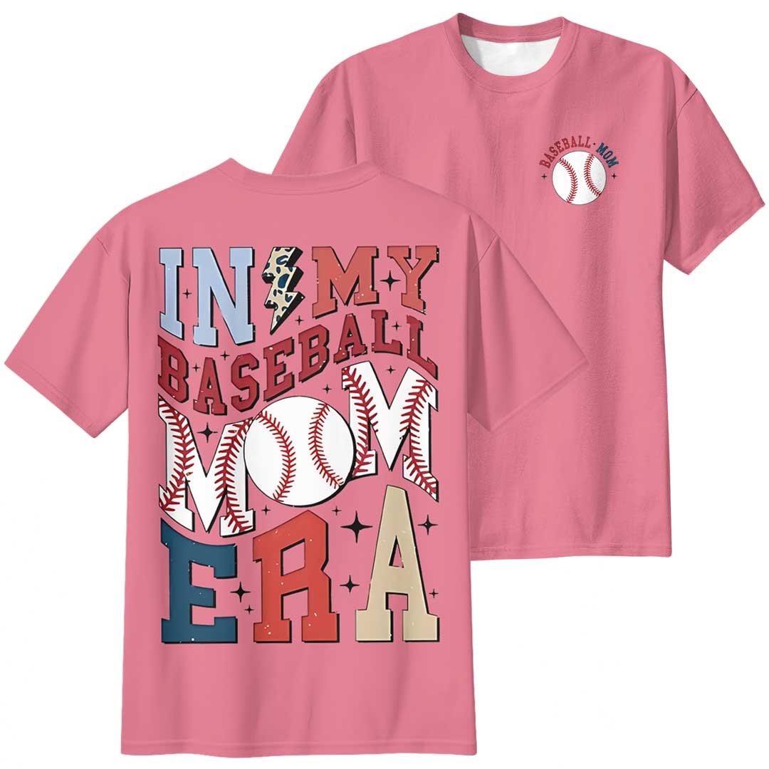 In My Baseball Mom Era - All Over Print Baseball Mom T-Shirt