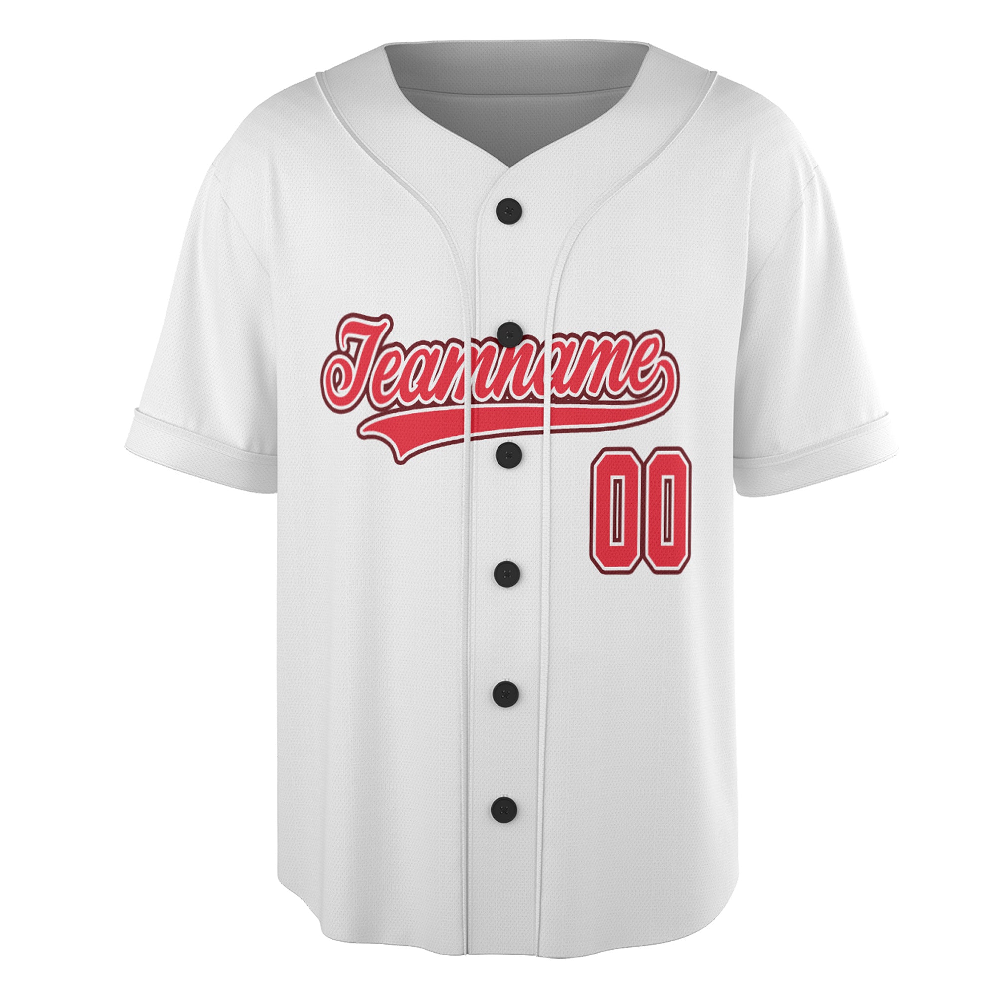Whiteflare Crimson – Custom Name & Logo Baseball Jersey