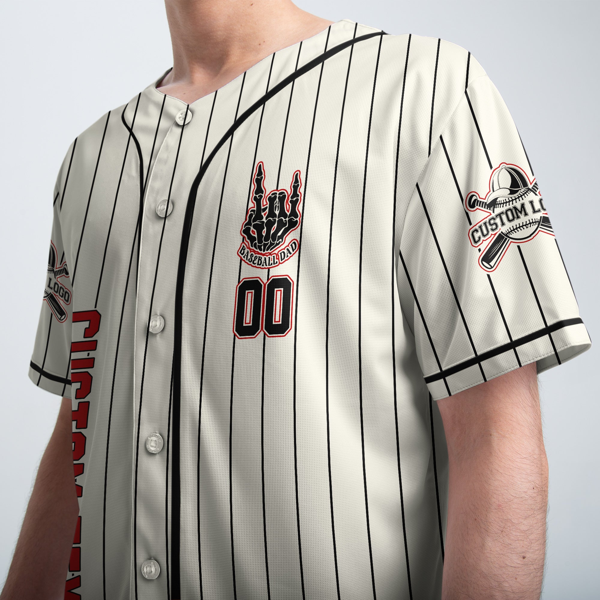 FATHERHOOD - Some Days I Rock It, Some Days It Rocks Me, Either Way We're Rockin - Custom Cream and Black Stripe Baseball Jersey