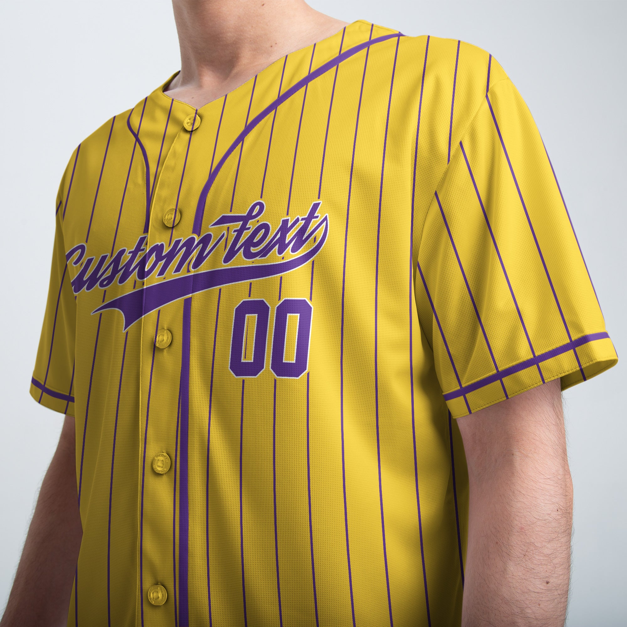 Custom Yellow Purple Navy Baseball Jersey