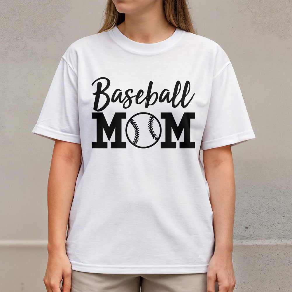 My Favorite Baseball Player Calls Me Mom - White and Black Baseball T-Shirt