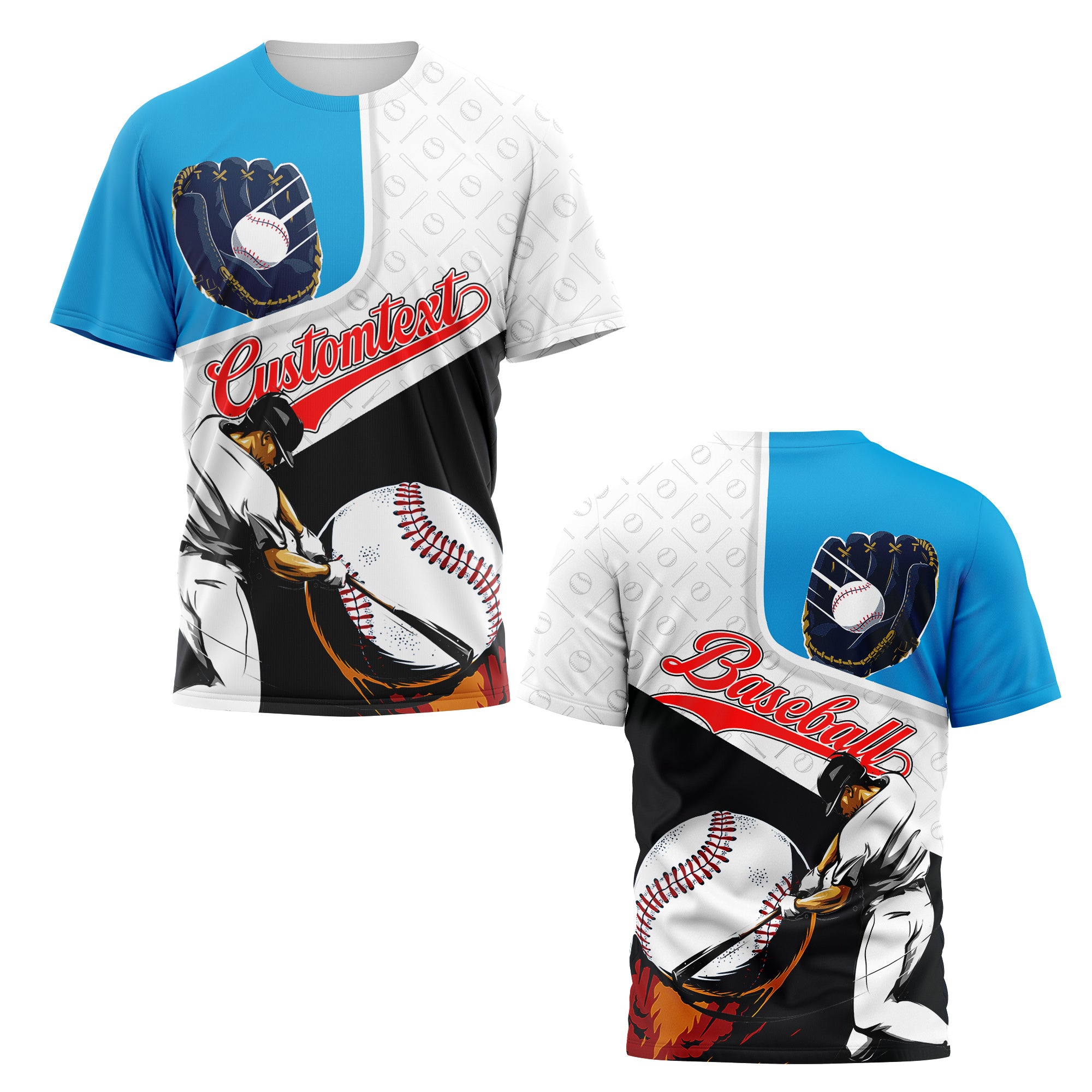 Custom All Over Print Baseball T-Shirt - Hit A Home Run