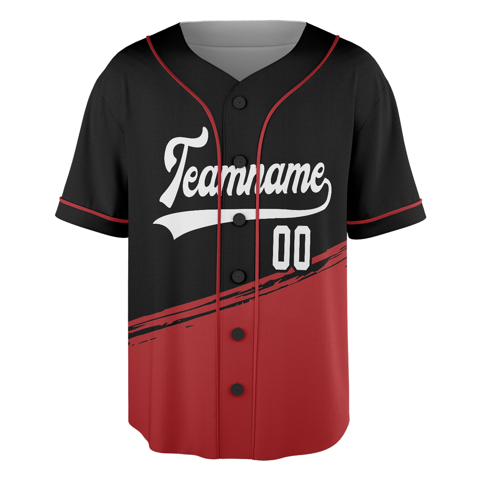 Custom Black and Maroon Classic Baseball Jersey with Diagonal Accent