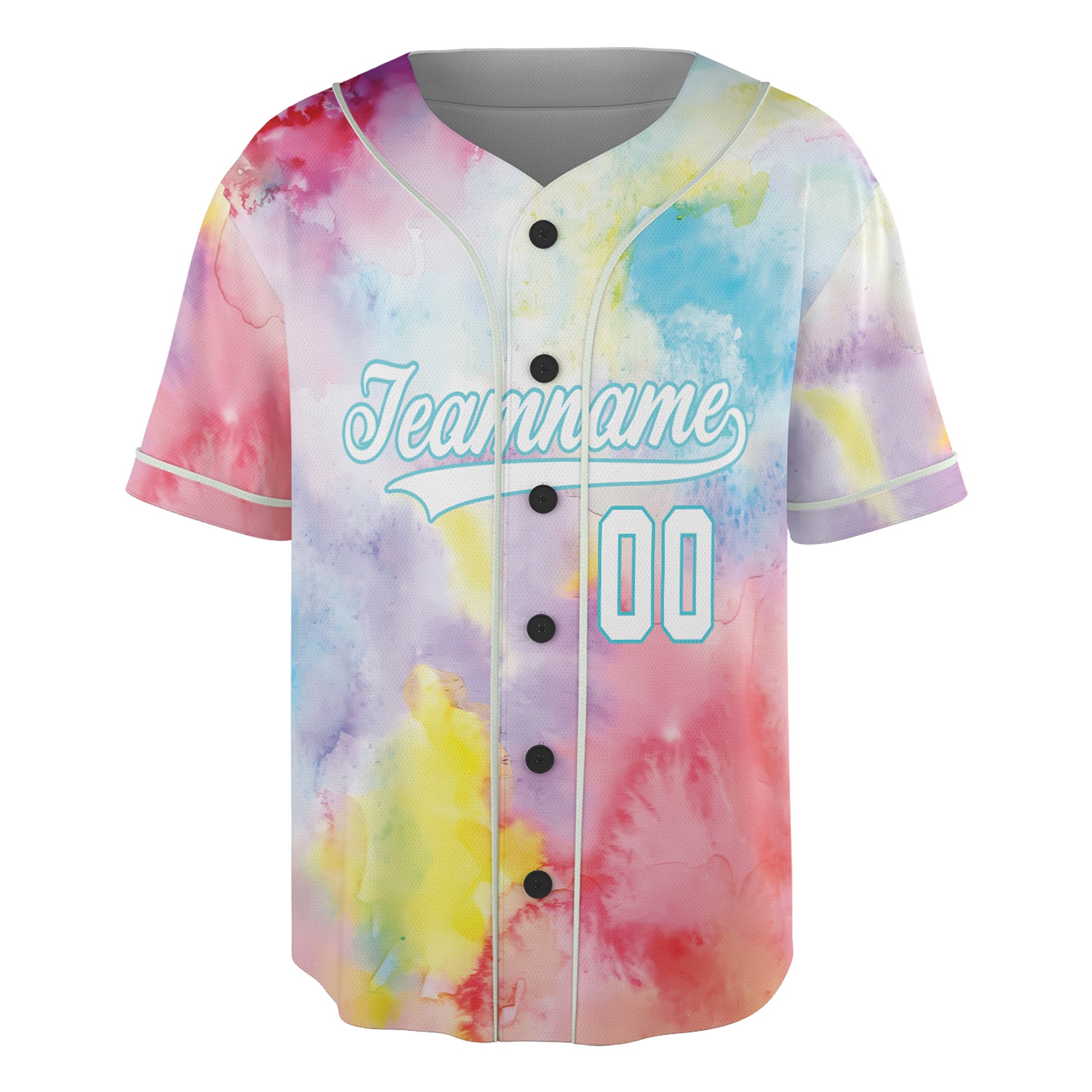 Custom Pastel Splash Baseball Jersey – Watercolor Vibe Drop