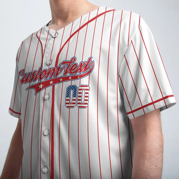 I'm just here for the Wieners - Personalized USA Baseball Jersey, Custom 4th of July Independence Day Patriotic