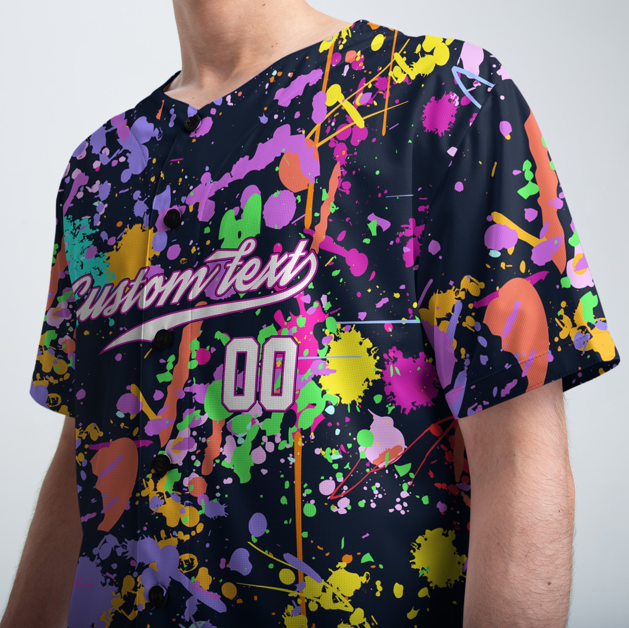 Custom Splashes Graffiti Painting Baseball Jersey