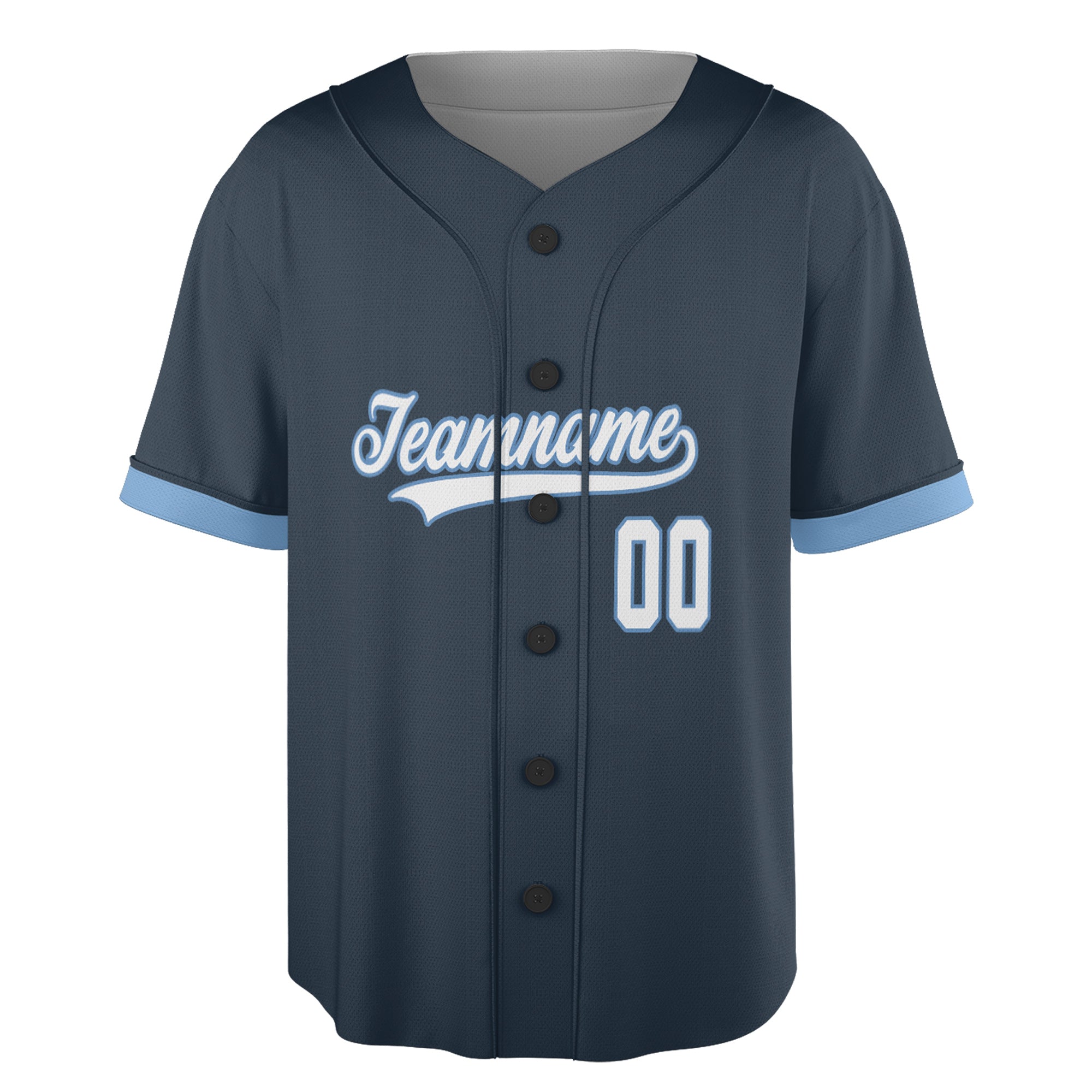 Midnight Blue Custom Jersey – Personalized Name & Logo in Cool Ice Trim