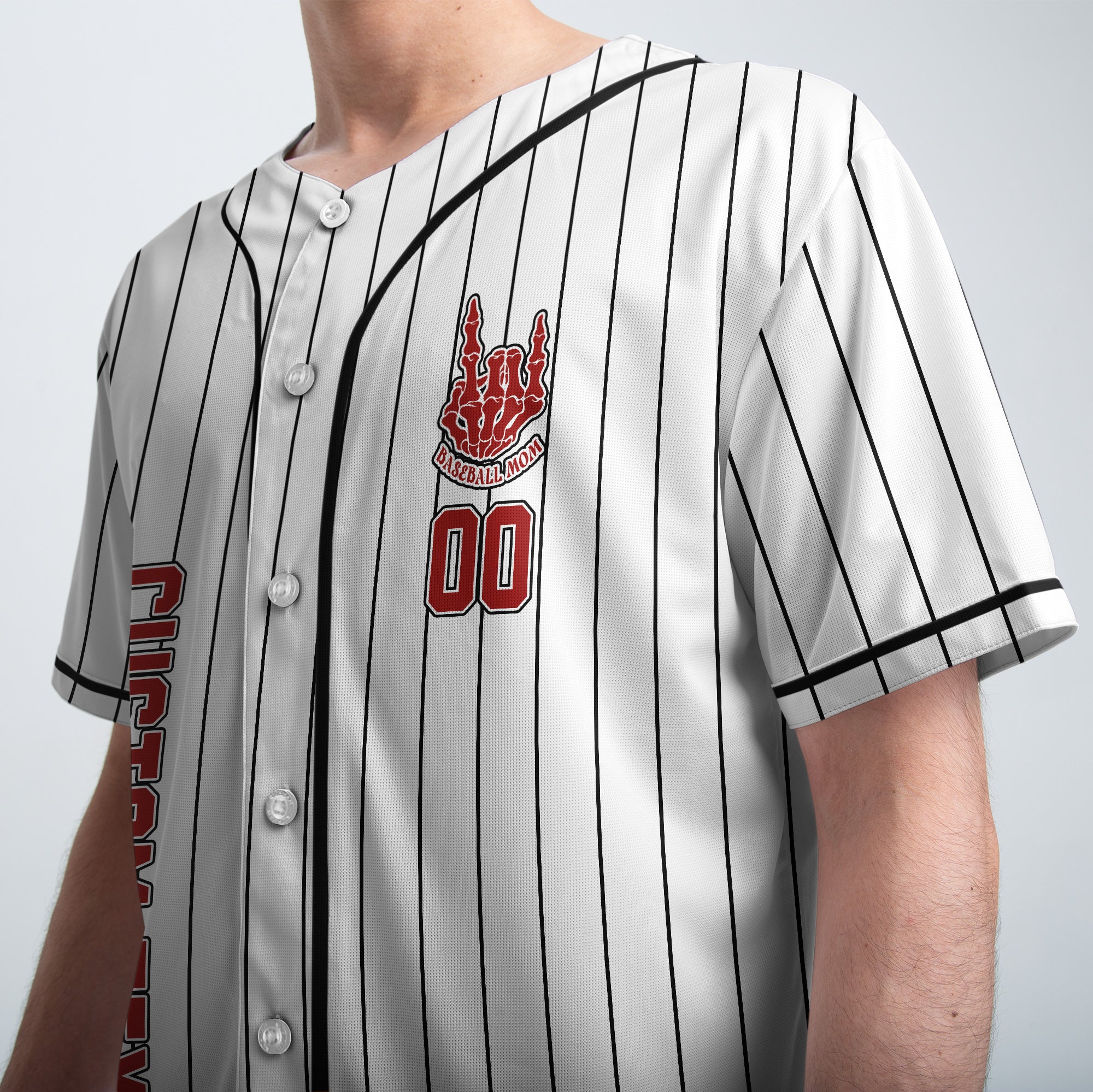 Motherhood Rock It Together - Custom White and Black Stripes Baseball Jersey