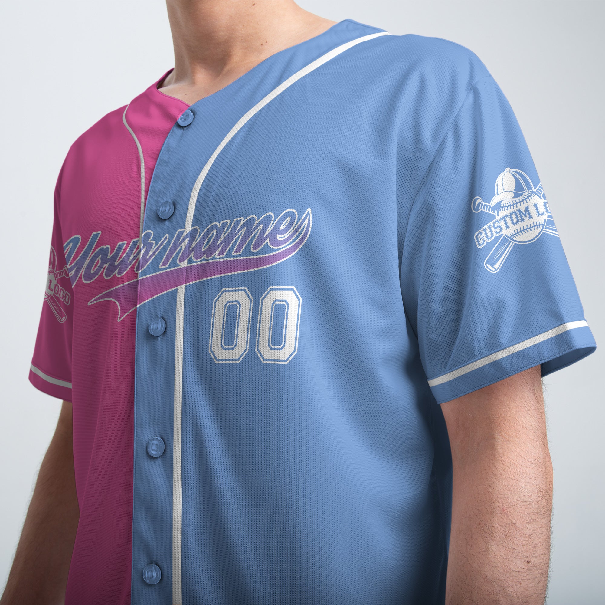 All The Pretty Girls Walk Like This - Custom Blue and Pink Baseball Jersey