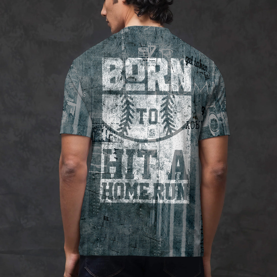 Born To Hit A Home Run All Over Print T-Shirt
