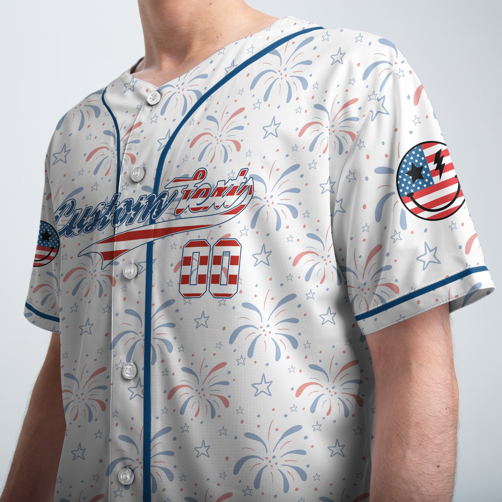 Game Day - Custom Fourth Of July Baseball Jersey