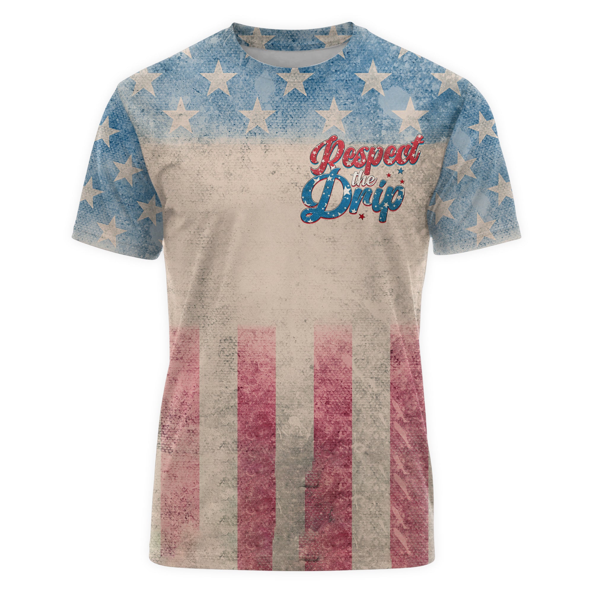 Respect The Drip All Over Print Fourth Of July T-Shirt