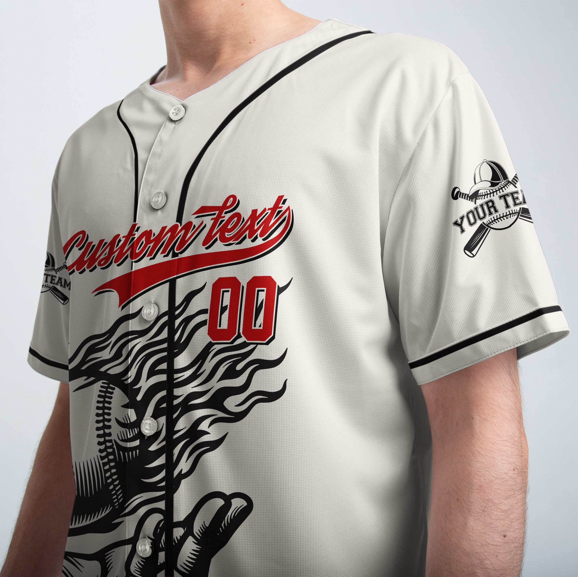 God Fights For Me - Custom Cream Baseball Jersey